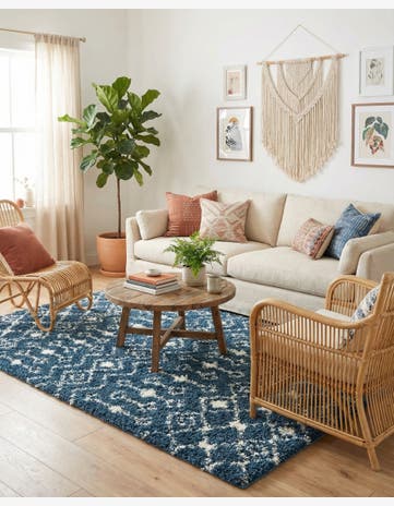 5' 3 x 8' Moroccan Trellis Shag Rug