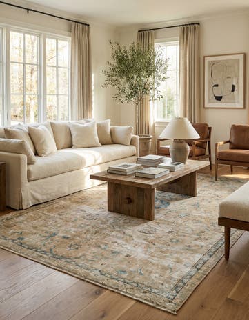 5' 7 x 9' 6 Hand Knotted Ultra Vintage Persian Wool Rug