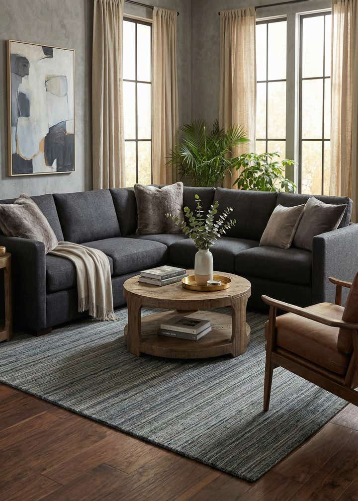 5' 8 x 8' Hand Knotted Darya Wool Rug