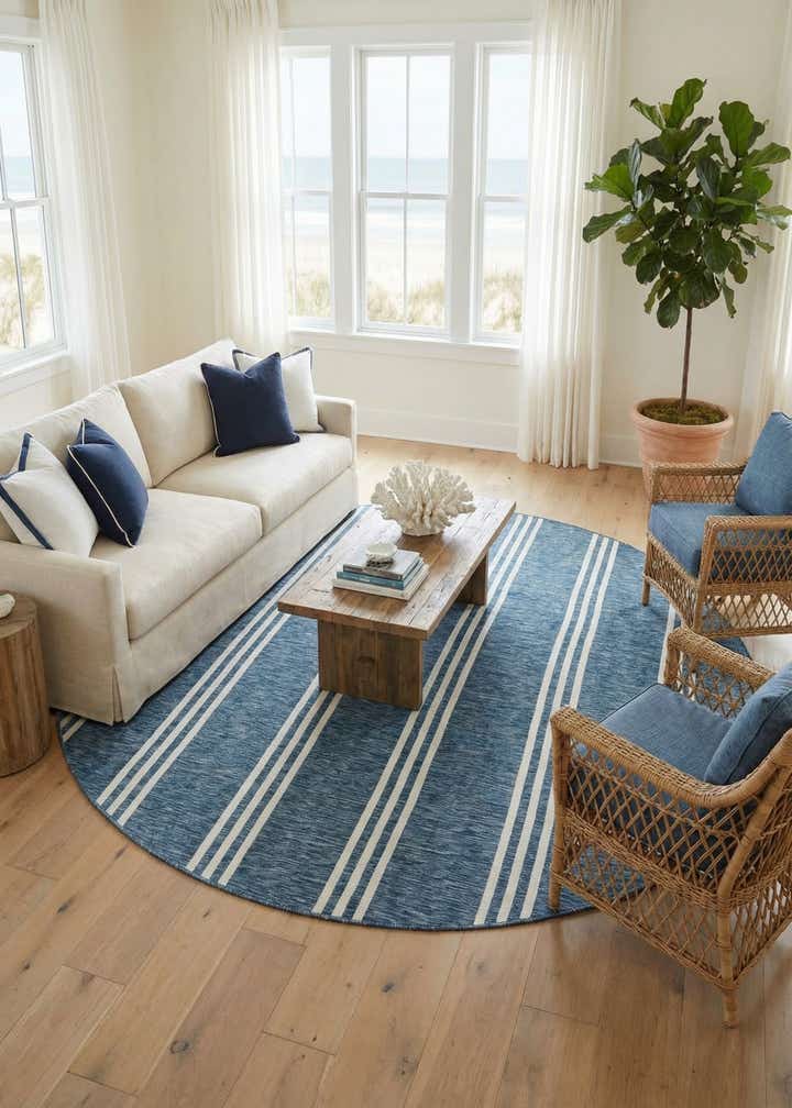 10' 8 x 10' 8 Easy-Clean Jill Zarin Anguilla Indoor / Outdoor Round Rug