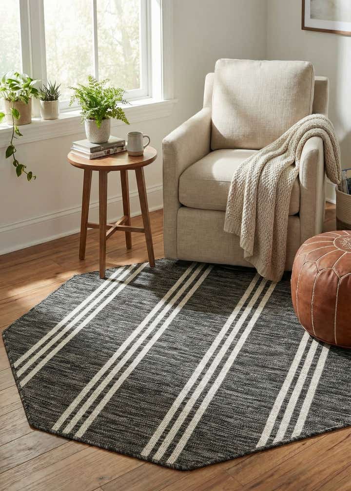 4' x 4' Easy-Clean Jill Zarin Anguilla Indoor / Outdoor Octagon Rug