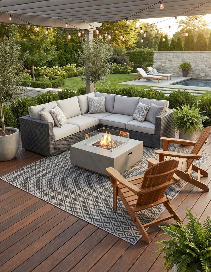 Detail image of 12' x 12'  Washable Jill Zarin Costa Rica Indoor / Outdoor Square Rug