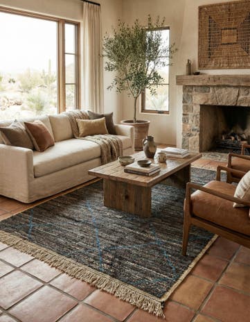 6' 2 x 9' 3 Hand Knotted Moroccan Wool Rug