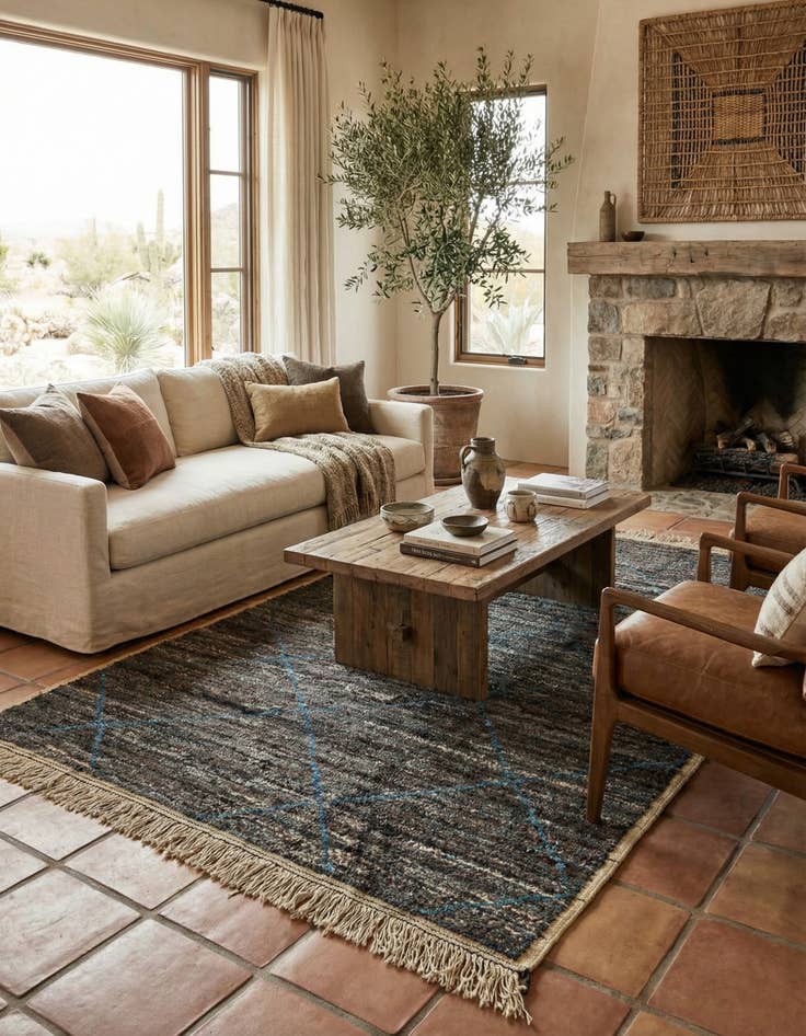 Detail image of  6' 2 x 9' 3  Hand Knotted Moroccan Wool Rug