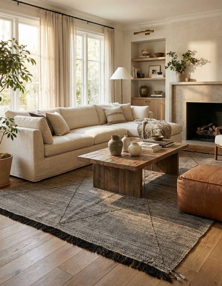 Detail image of  7' x 9' 7  Hand Knotted Moroccan Wool Rug