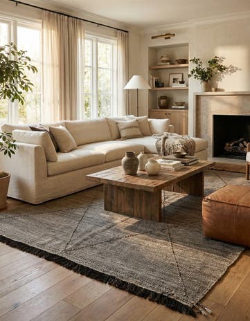 7' x 9' 7 Hand Knotted Moroccan Wool Rug