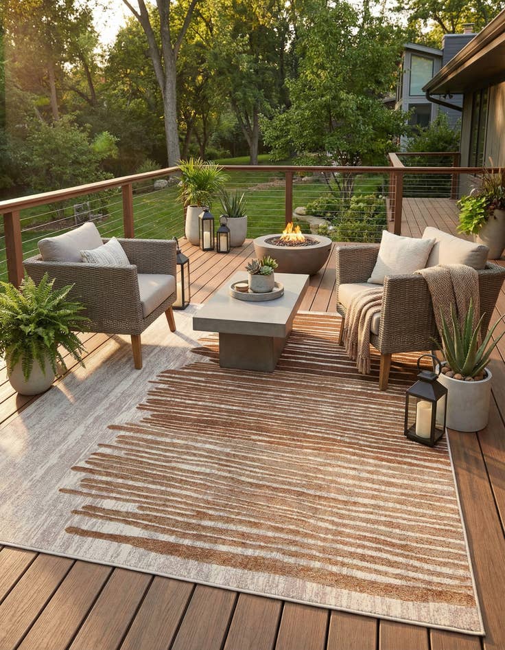 Detail image of 7' 10 x 10'  Washable Modern Indoor / Outdoor Rug