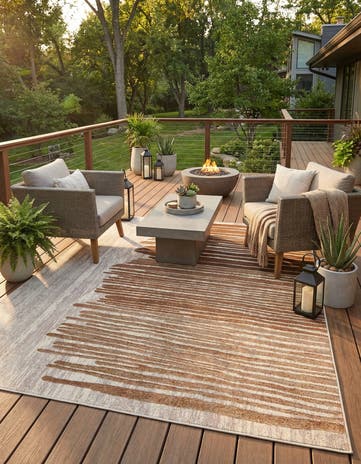 7' 10 x 10' Easy-Clean Modern Indoor / Outdoor Rug