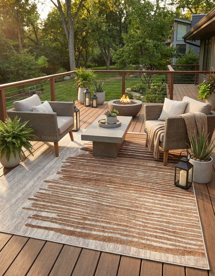 7' 10 x 10' Easy-Clean Modern Indoor / Outdoor...