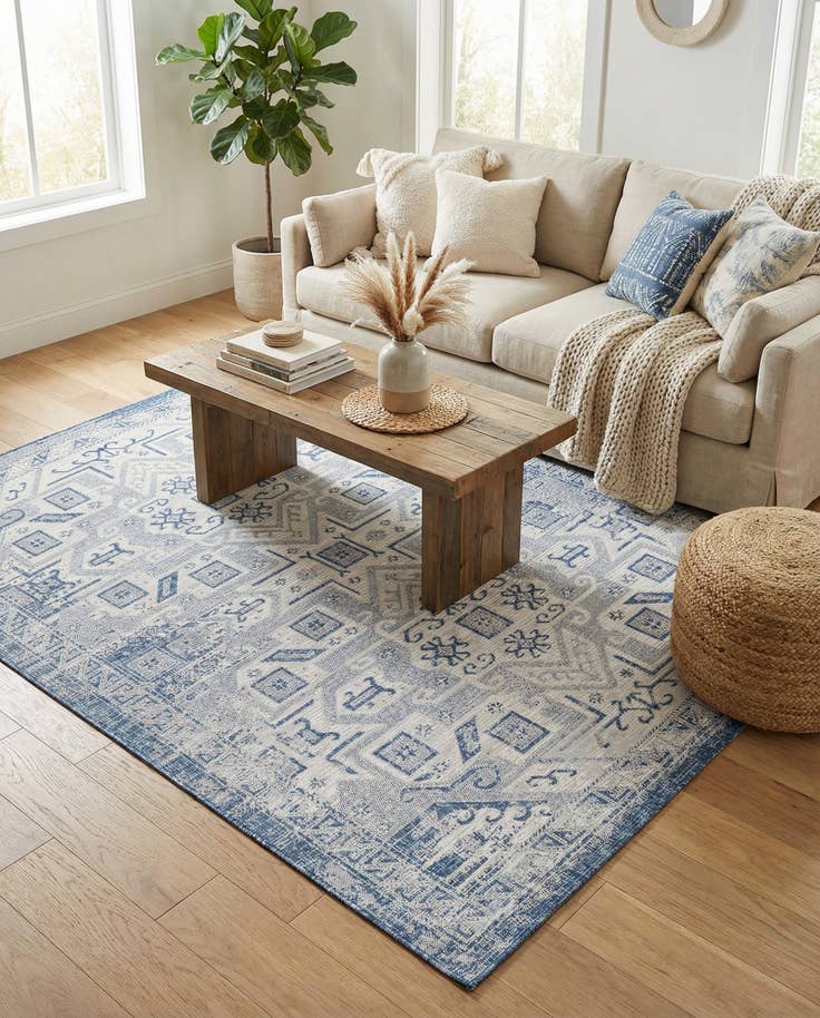 Detail image of 7' x 10' Easy-Clean Aztec Indoor / Outdoor Rug