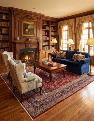 9' 7 x 13' 3 Hand Knotted Kashan Persian Wool Rug