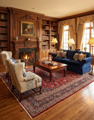 9' 7 x 13' 3 Hand Knotted Kashan Persian Wool Rug