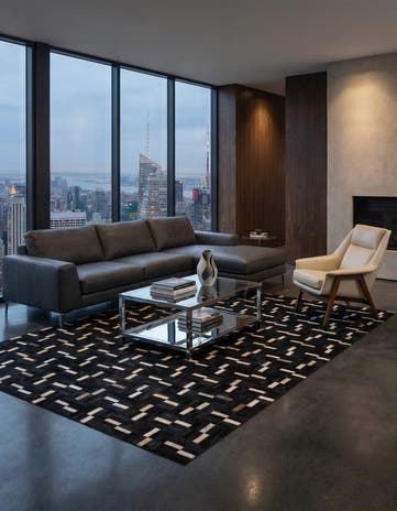 5' 2 x 8' Cowhide Leather Rug