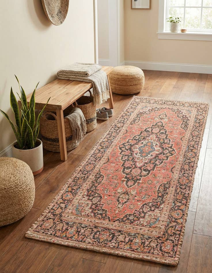 Detail image of 2' 2 x 6' 1 Chenille Jute Runner Rug