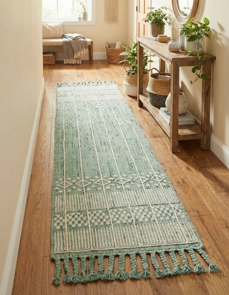 Detail image of 2' 2 x 8' 2  Washable Eco Bohemian Indoor / Outdoor Runner Rug
