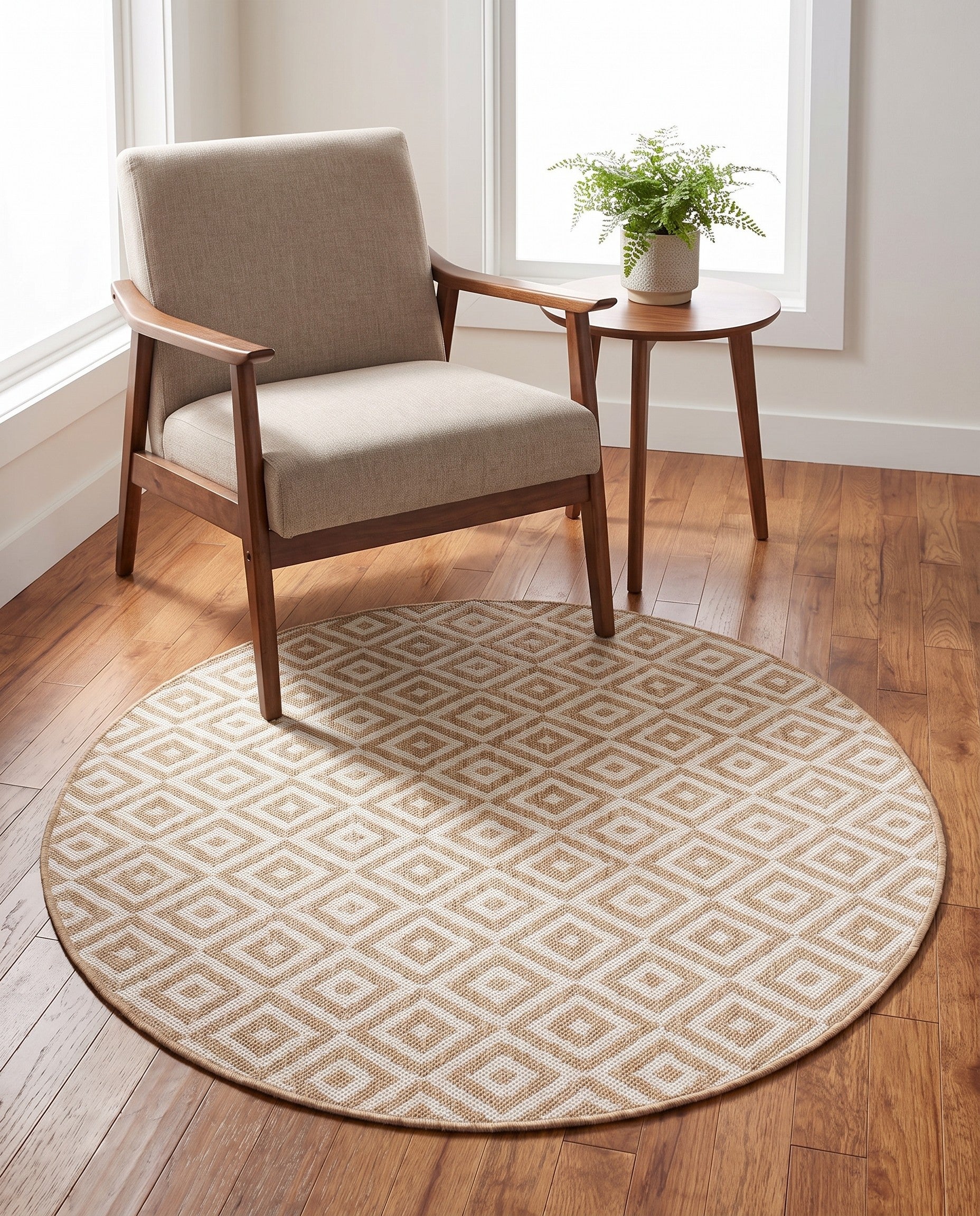 4' x 4' Easy-Clean Jill Zarin Costa Rica Indoor / Outdoor Round Rug