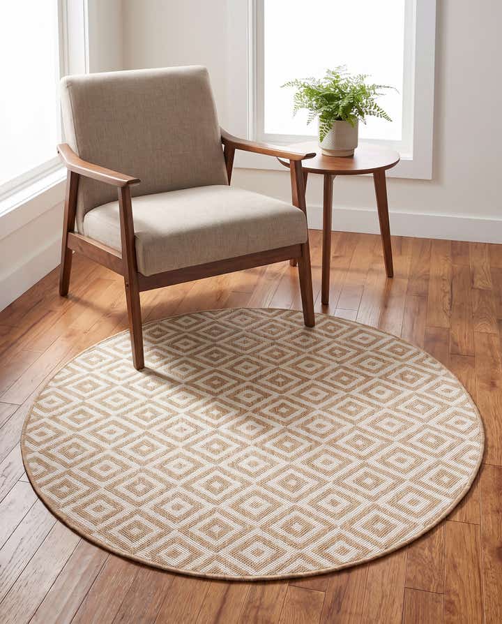4' x 4' Easy-Clean Jill Zarin Costa Rica Indoor / Outdoor Round Rug