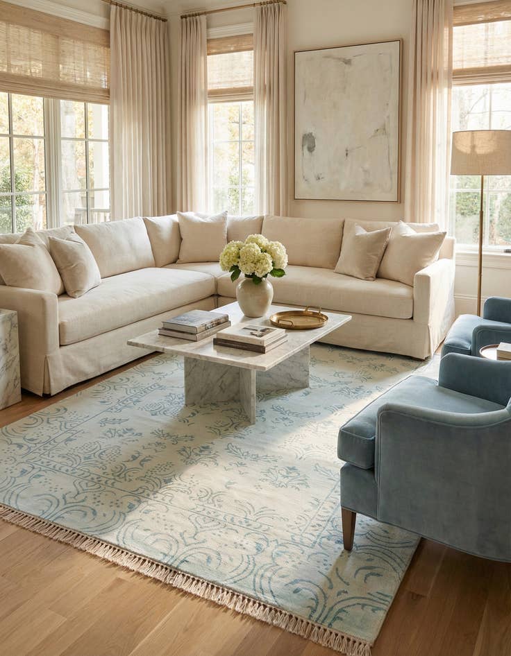 Detail image of  6' 7 x 9' 10  Hand Knotted Darya Wool Rug