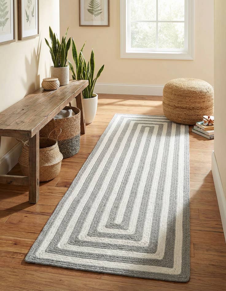 Detail image of 2' x 6' 1  Hand Woven Eco Verse   Washable Indoor / Outdoor Runner Rug