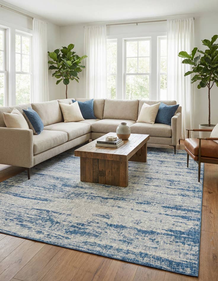 Detail image of  9' x 12'  Washable Modern Indoor / Outdoor Rug