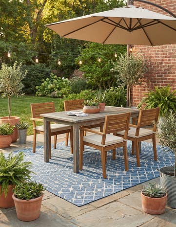 10' x 10' Easy-Clean Lattice Indoor / Outdoor Square Rug