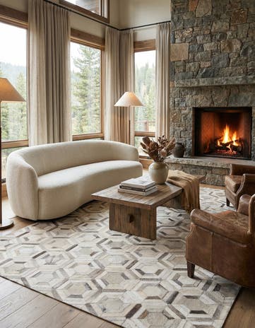 5' x 7' 1 Cowhide Rug