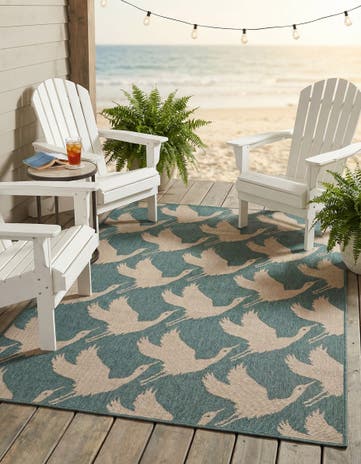 4' x 6' Easy-Clean Coastal Indoor / Outdoor Rug