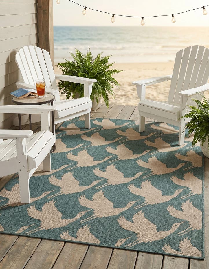 4' x 6' Easy-Clean Coastal Indoor / Outdoo...