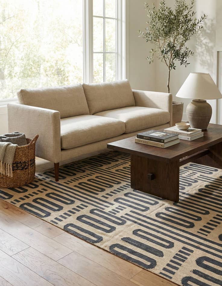 Detail image of 6' x 7' 5  Hand Woven Kilim Modern Wool Rug