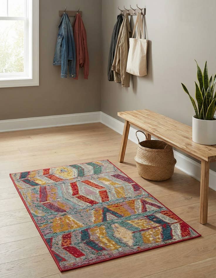 Detail image of 2' x 3'  Washable Modern Indoor / Outdoor Rug