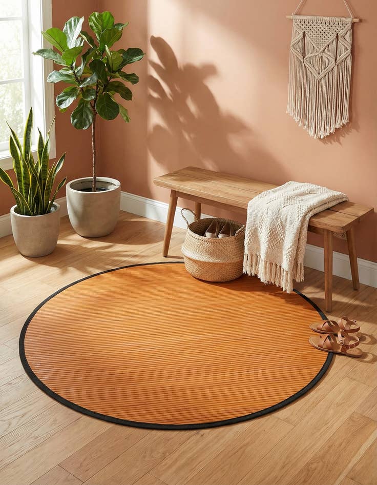 Detail image of  3' 3 x 3' 3 Bamboo Round Rug