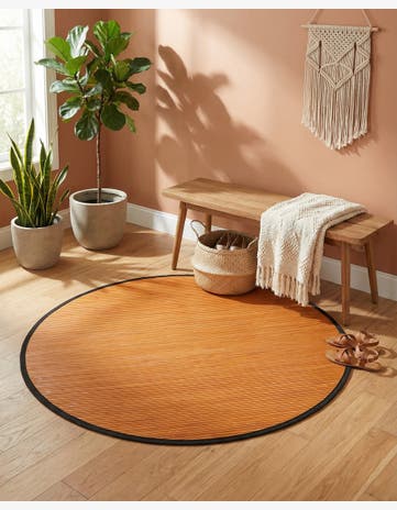 Natural Bamboo Round Rug