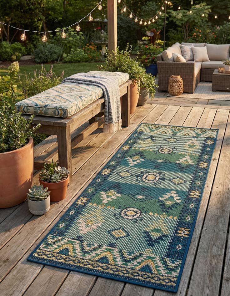 Detail image of 2' x 5'  Washable Baja Indoor / Outdoor Runner Rug