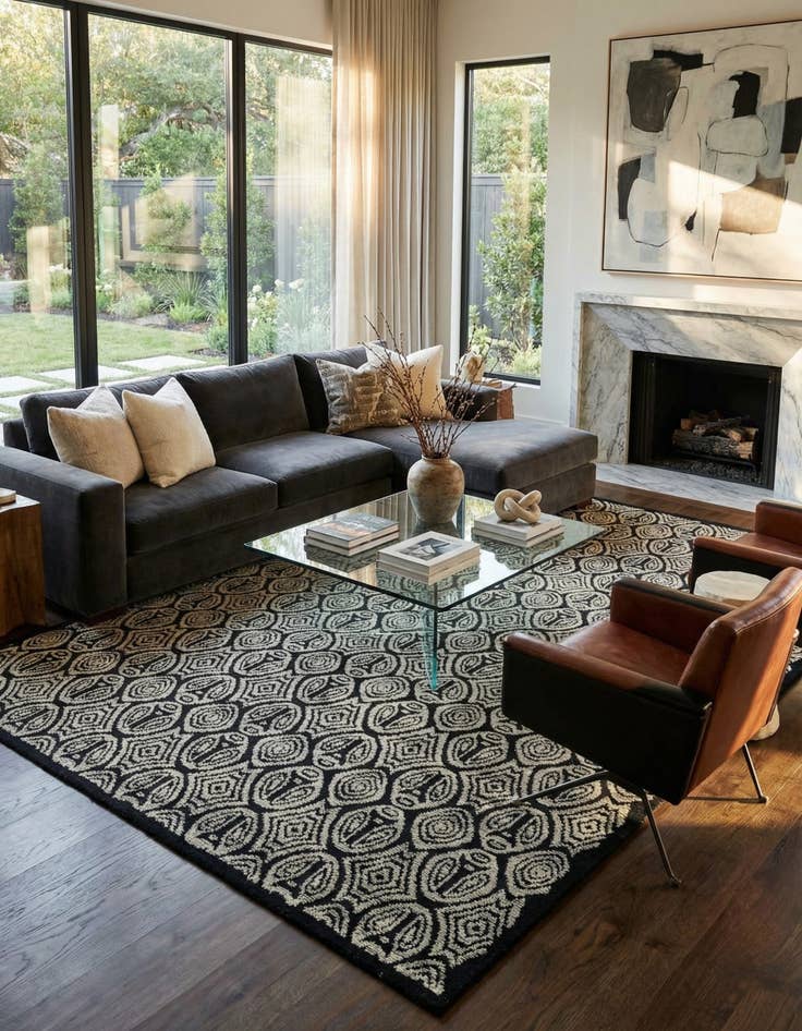 Detail image of 9' x 12' 8  Hand Knotted Darya Wool Rug