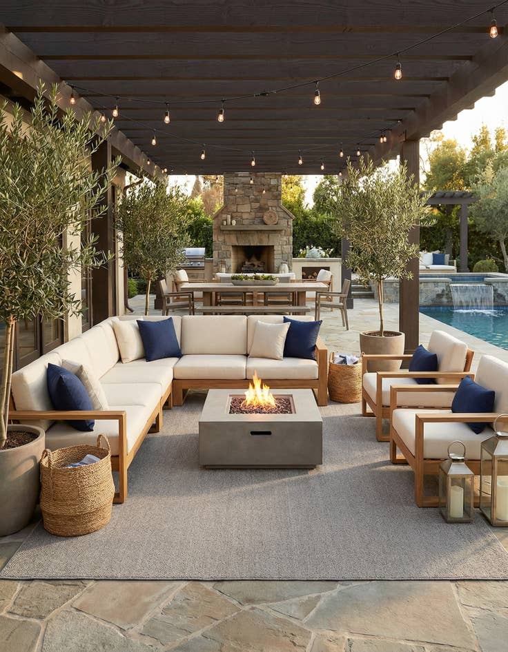 Detail image of 10' x 14' 1  Washable Solid Indoor / Outdoor Rug