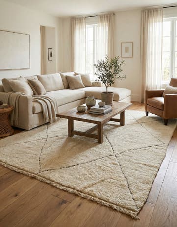 8' 8 x 11' Hand Knotted Moroccan Wool Rug