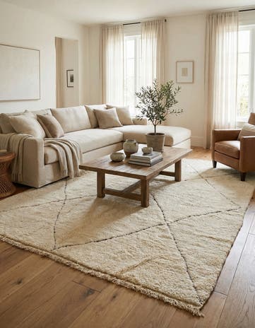 8' 8 x 11' Hand Knotted Moroccan Wool Rug