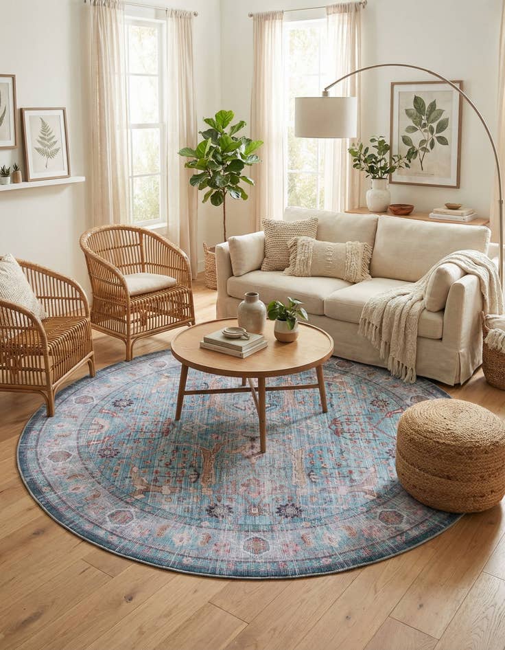 Detail image of 10' 6 x 10' 6  Washable Maahru Round Rug