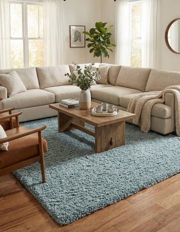 Slate Blue Infinity Shag Rug