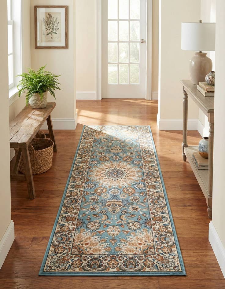 Detail image of  2' x 6' 1  Washable Traditional Indoor / Outdoor Runner Rug