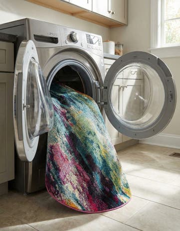 6' 1 x 6' 1 Washable Theia Round Rug