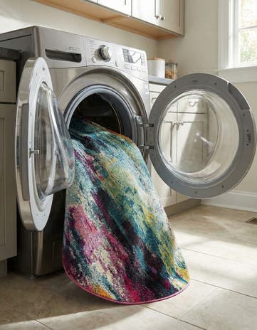 6' 1 x 6' 1 Washable Theia Round Rug