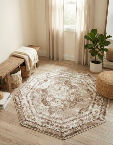 Beige Monte Carlo Octagon Rug