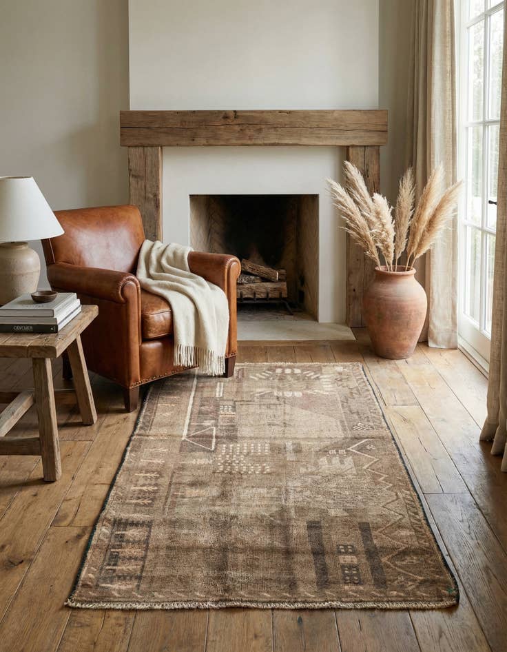 Detail image of 2' 10 x 5'  Hand Knotted Ultra Vintage Persian Wool Rug