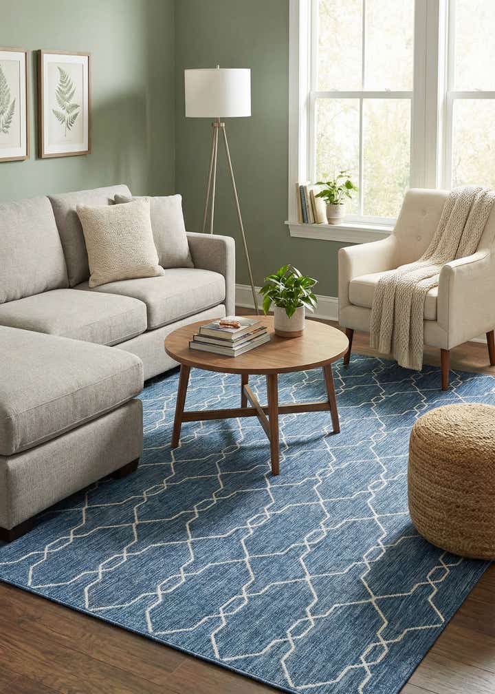 9' x 12' Easy-Clean Trellis Indoor / Outdoor Rug