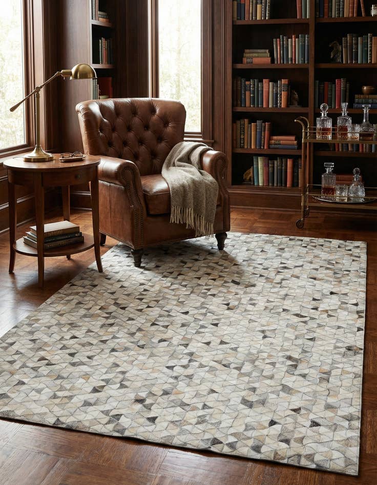 Detail image of 5' 1 x 7' 10 Cowhide Leather Rug