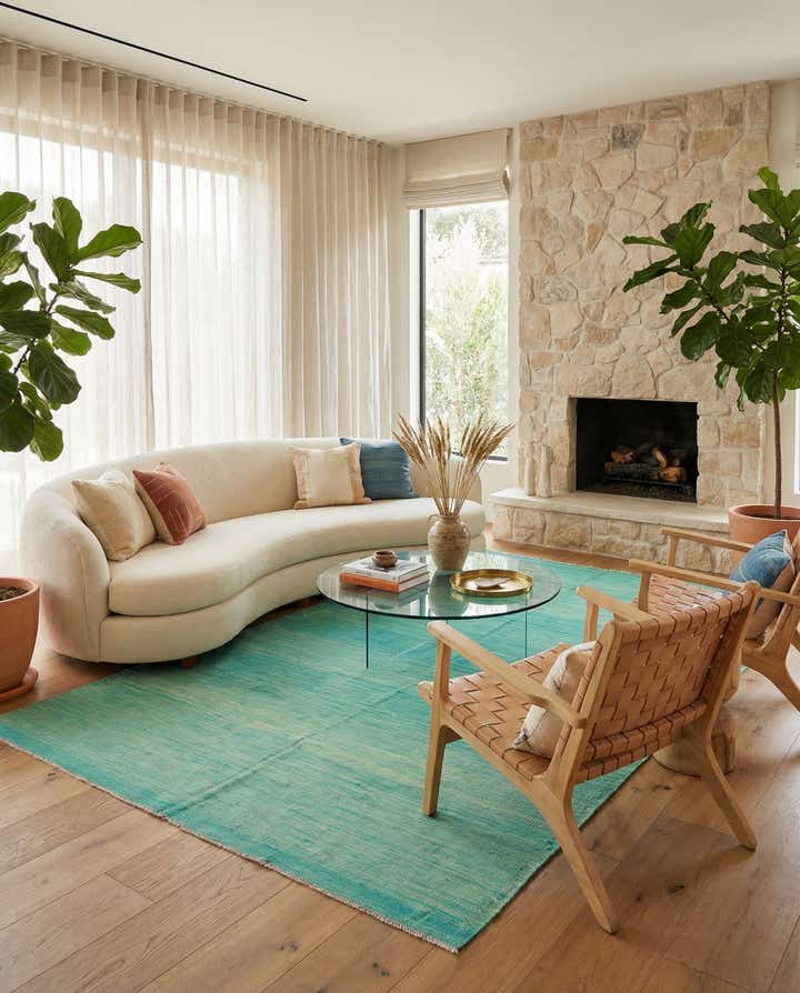 6' 7 x 10' 2 Hand Woven Kilim Modern Wool Rug