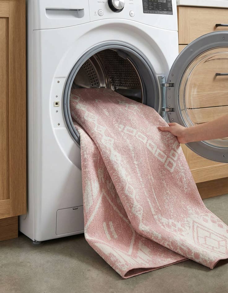 Detail image of 7' x 10'  Washable Bohemian Indoor / Outdoor Rug