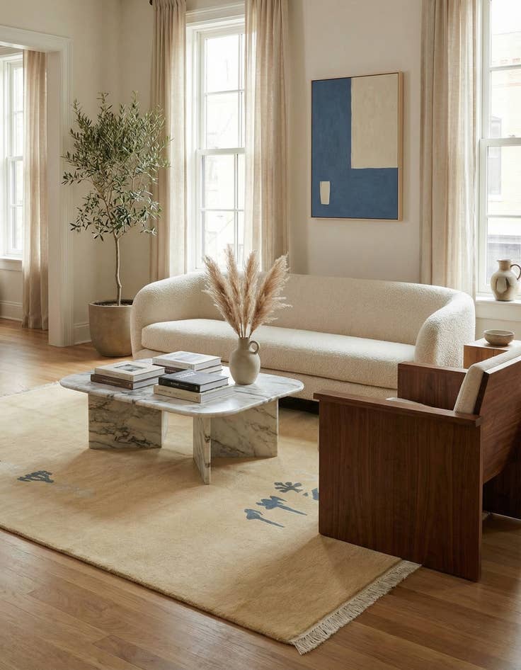 Detail image of  5' 8 x 8'  Hand Knotted Nepal Wool Rug