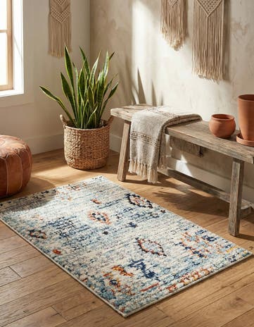 Light Blue Morocco Rug